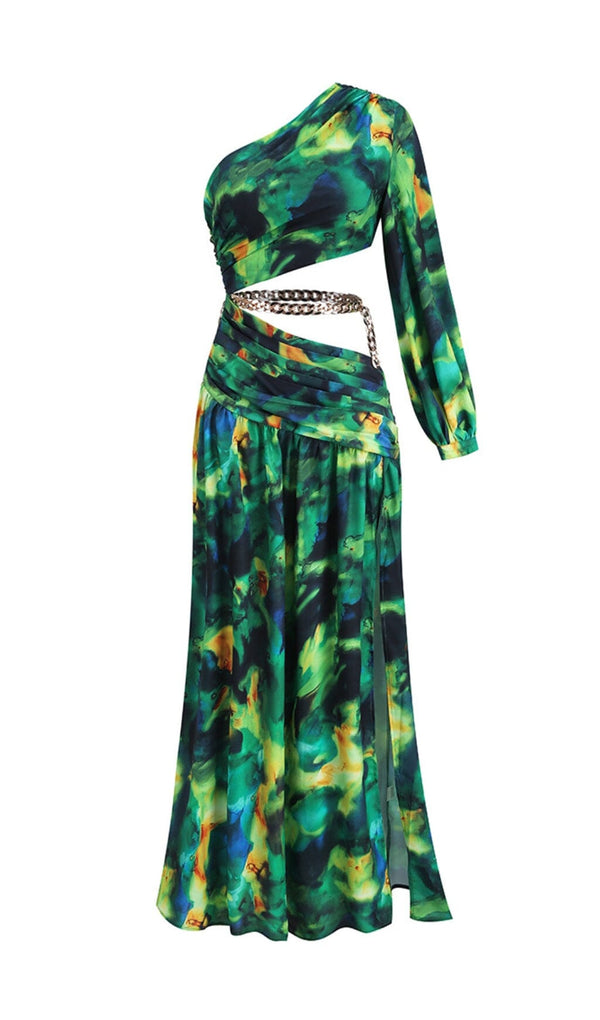 LONG SLEEVE MAXI DRESS IN GREEN styleofcb 