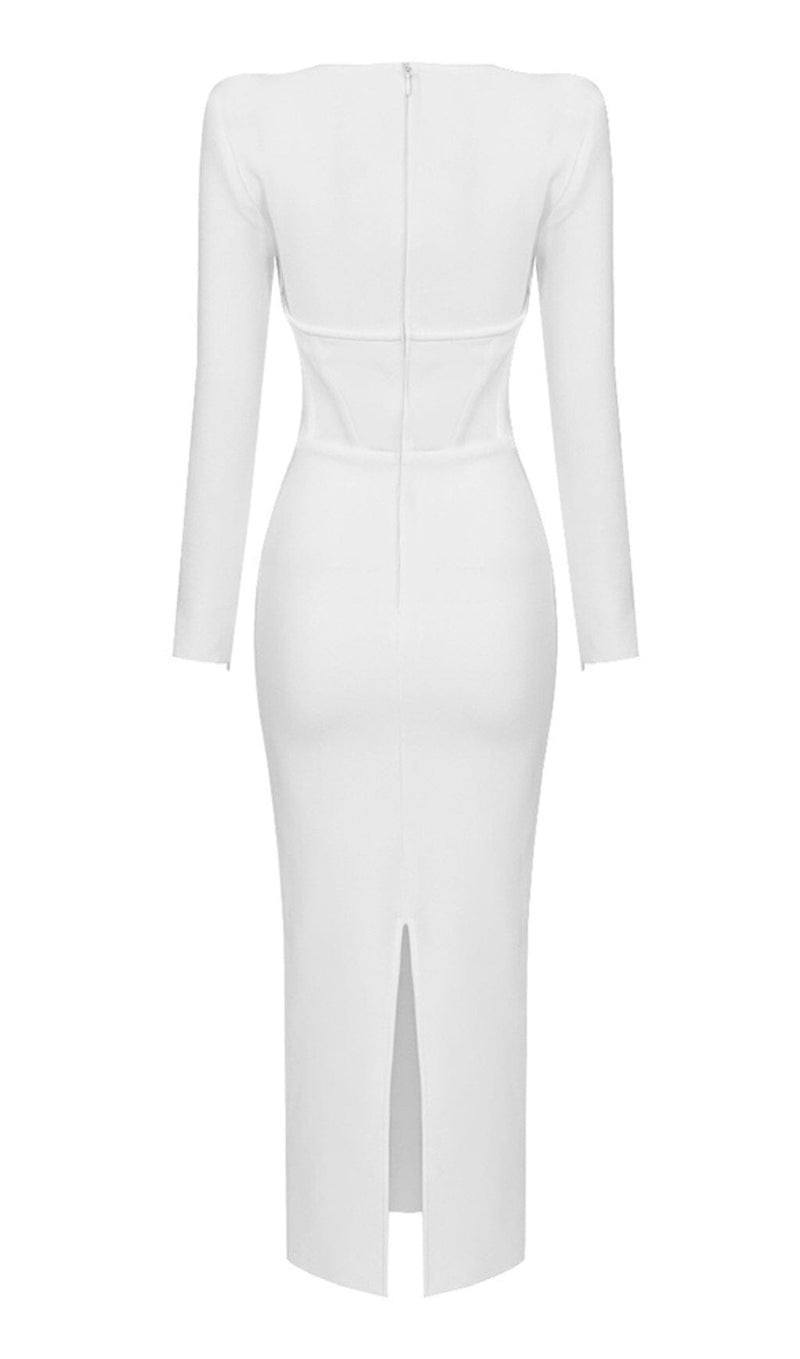 LONG SLEEVE TUBE TOP DRESS IN WHITE DREESES styleofcb 