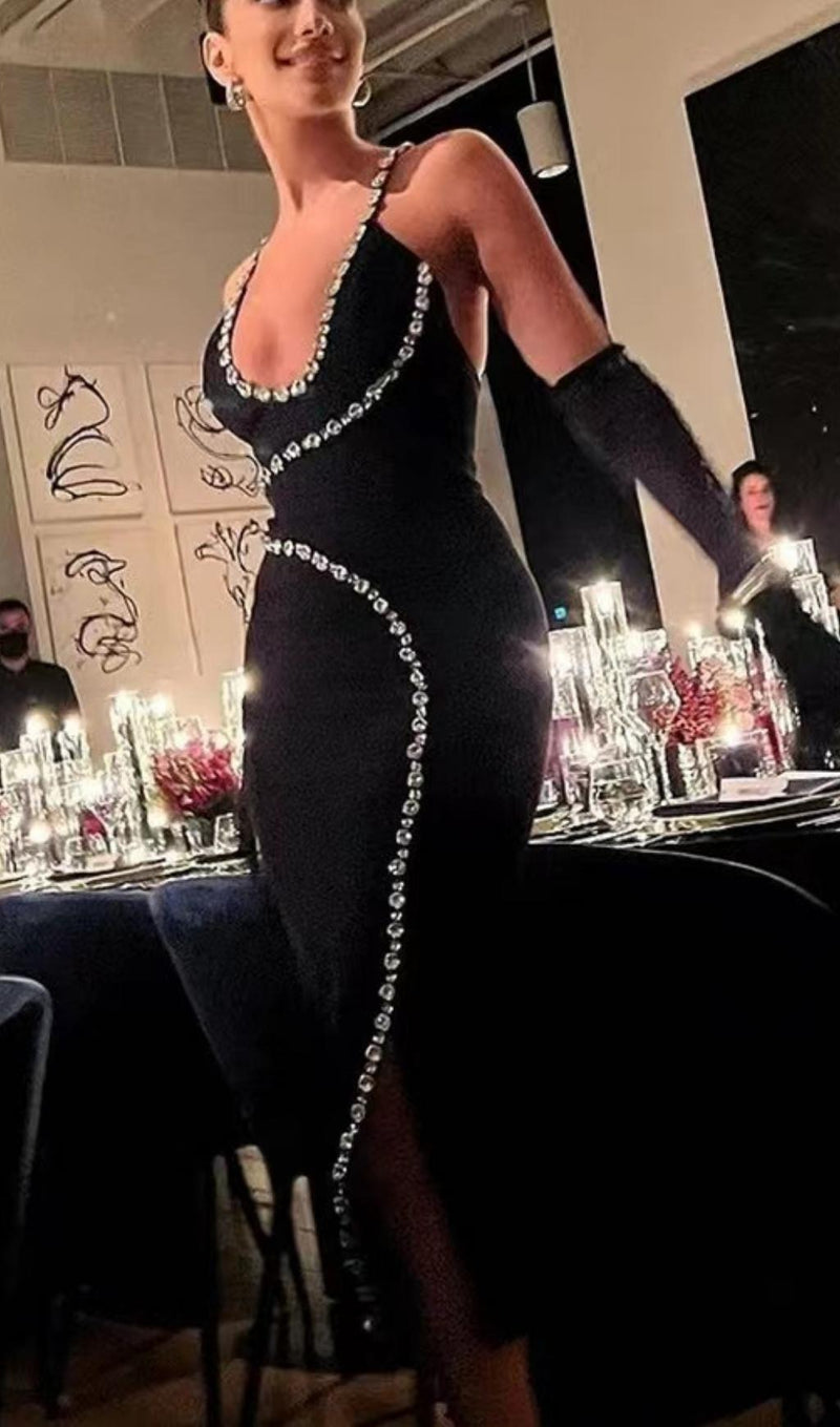 DIAMOND MAXI DRESS IN BLACK Dresses styleofcb 