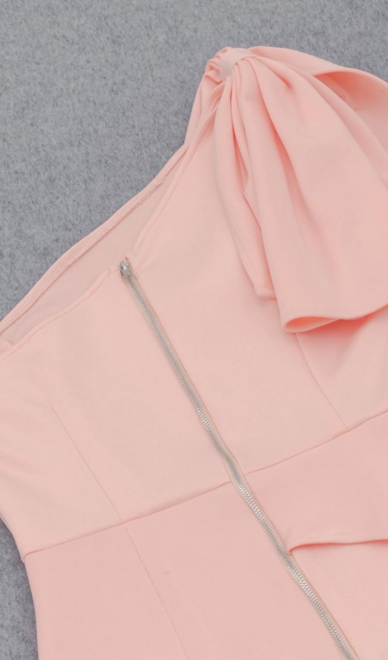 ONE SHOULDER BODYCON MIDI DRESS IN PINK Dresses styleofcb 