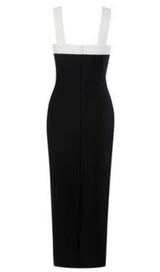 SLEEVELESS EVENING MIDI DRESS IN BLACK & WHITE Dresses styleofcb 