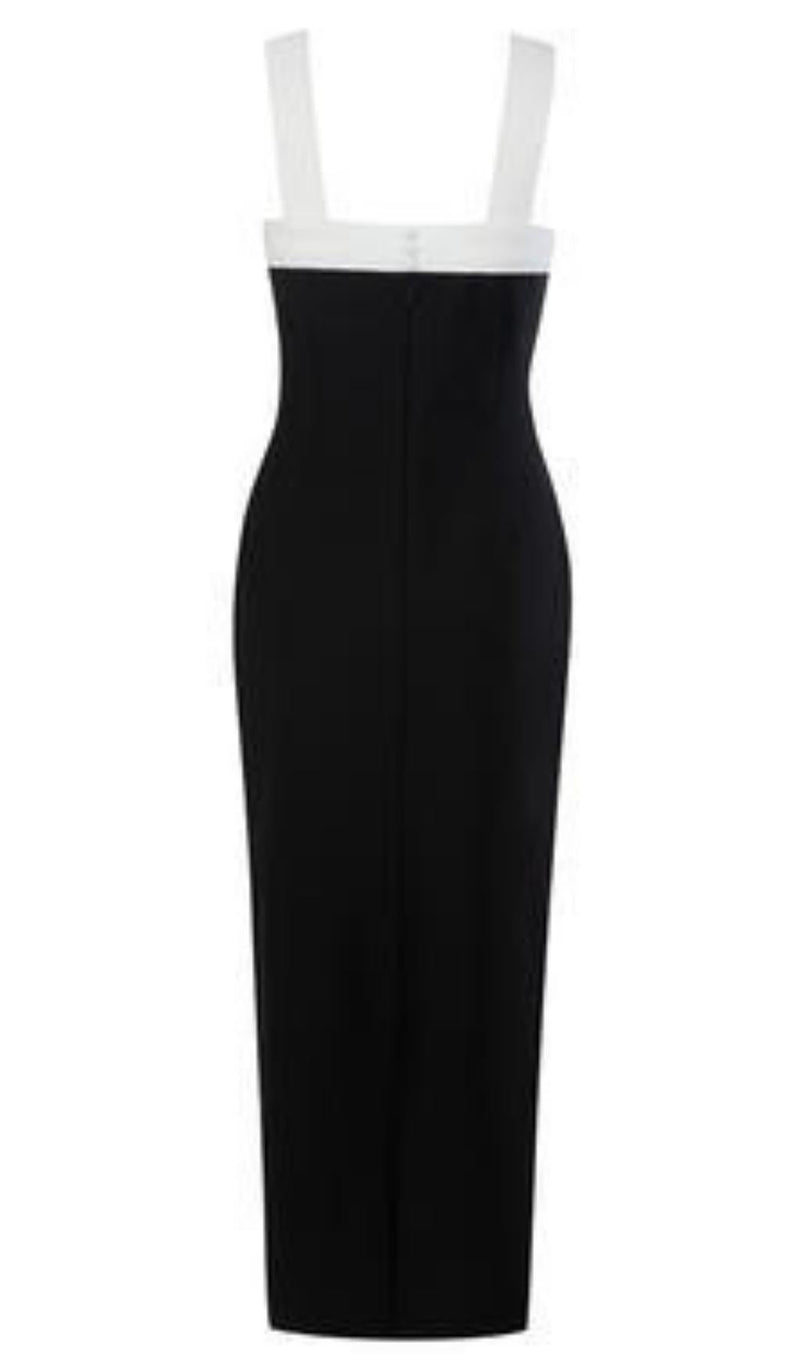 SLEEVELESS EVENING MIDI DRESS IN BLACK & WHITE Dresses styleofcb 
