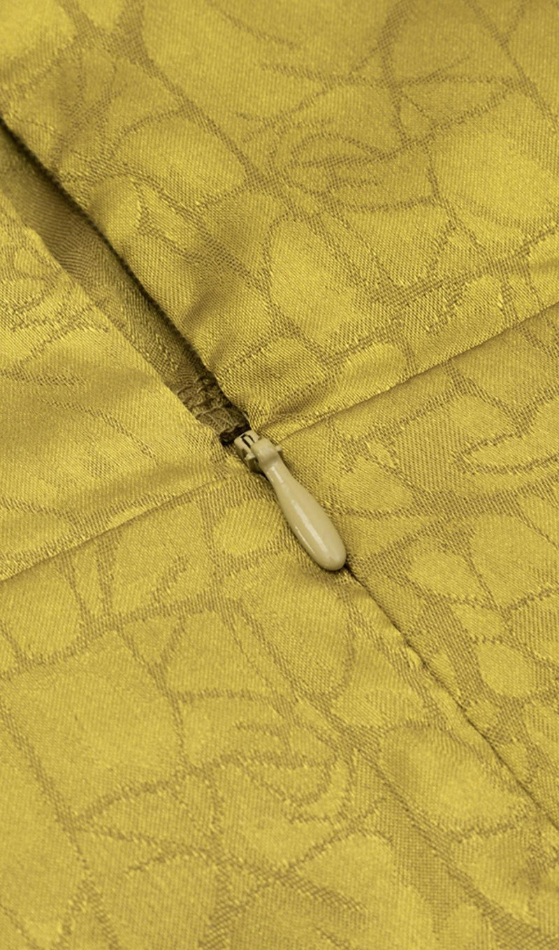 LONG SLEEVES RUCHED MIDI DRESS IN YELLOW Dresses styleofcb 