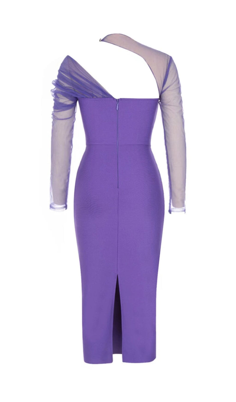 GAUZE IRREGULAR FISH BONE FANNY BELT HIP DRESS IN PURPLE styleofcb 