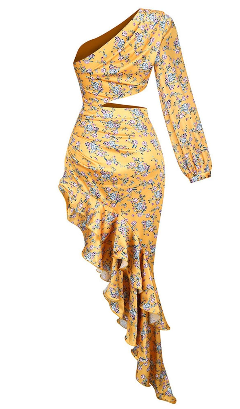 ONE SHOULDER MAXI DRESS IN YELLOW Dresses styleofcb 