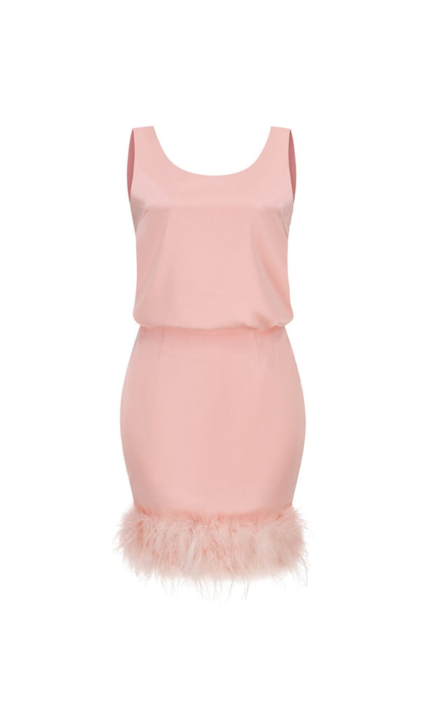 SATIN MATCHING SET MINI DRESS IN PINK DIAMOND styleofcb 