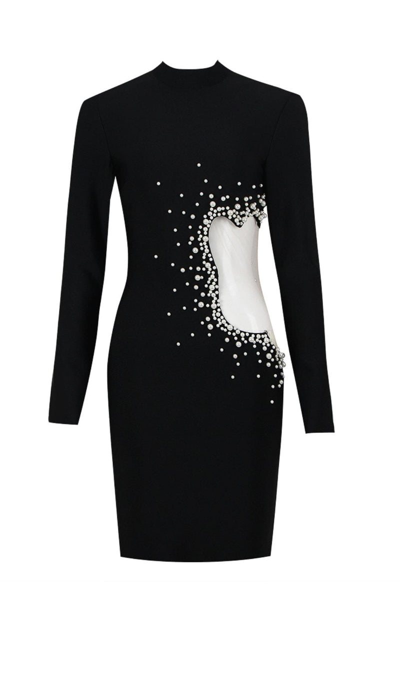 PEARL HOLLOW SEXY DRESS IN BLACK DRESSES styleofcb 