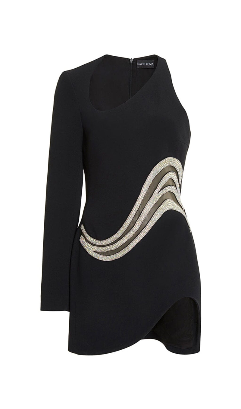 WAVE ONE-SHOULDER MINI DRESS styleofcb 