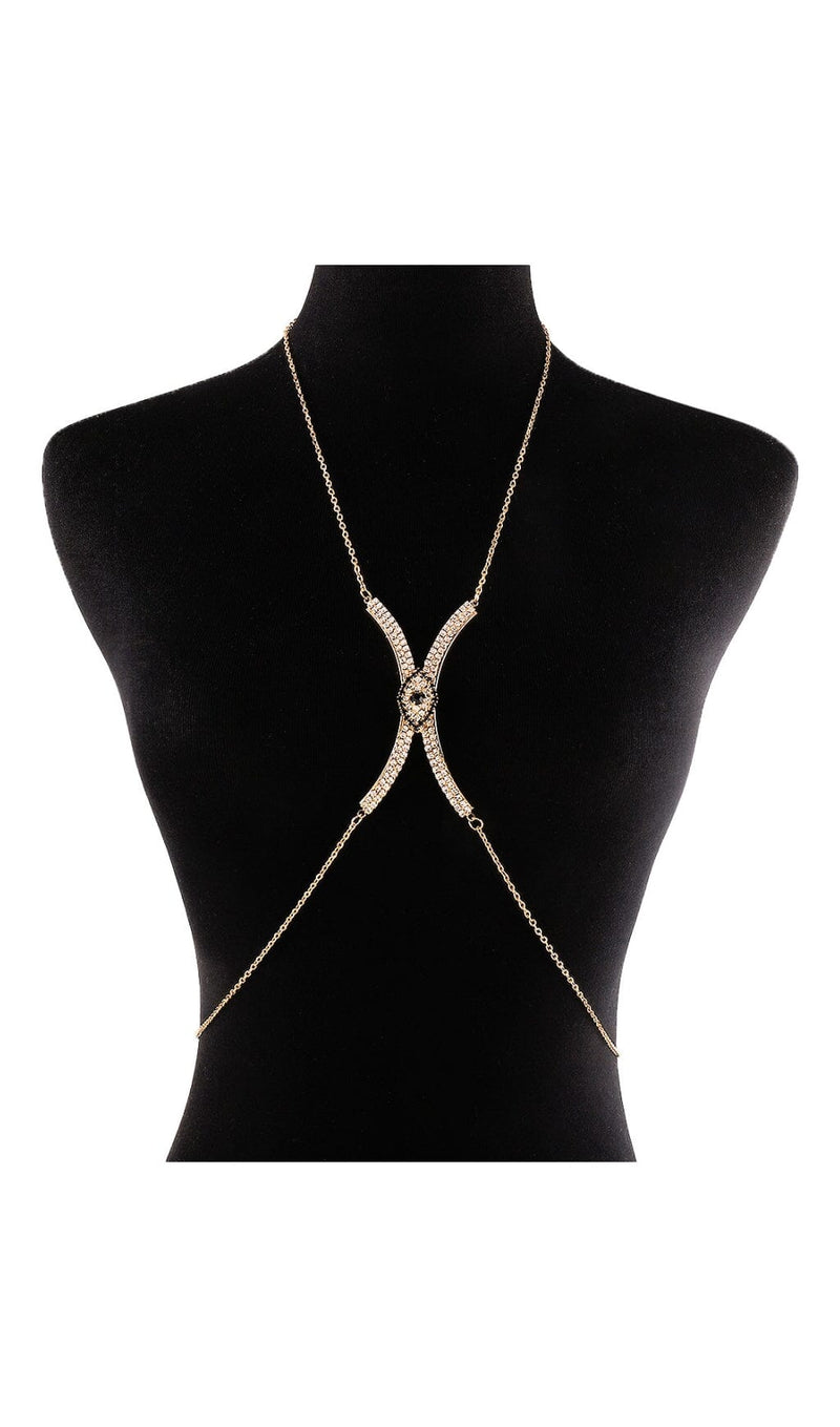 DIAMOND CHEST CHAIN IN GOLD blingmyfriend 