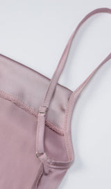 SATIN BACKLESS STRAP SPLIT HALTER MAXI DRESS IN PINK styleofcb 
