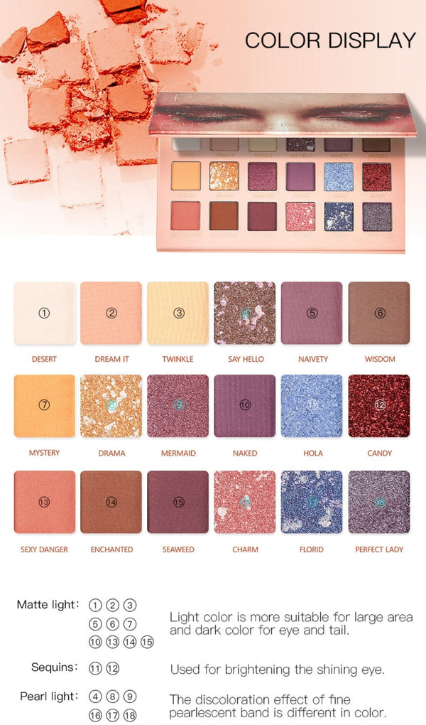 18-COLOR MATTE PEARLESCENT EARTH COLOR EYESHADOW blingmyfriend 