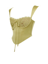 OLIVE LACE SATIN CORSET TOP styleofcb 
