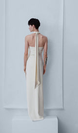 FLOWER SLEEVELESS MAXI DRESS IN WHITE styleofcb 