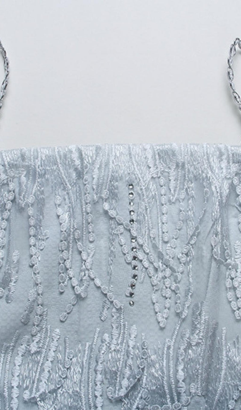 SHINY FRINGED BANDAGE MINI DRESS Dresses styleofcb 