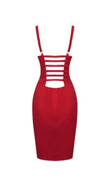 TAPERED BODICE STRAPPY MINI DRESS IN RED styleofcb 