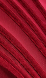 IRISA BURGUNDY DRAPING OFF SHOULDER CORSET DRESS Dresses styleofcb 