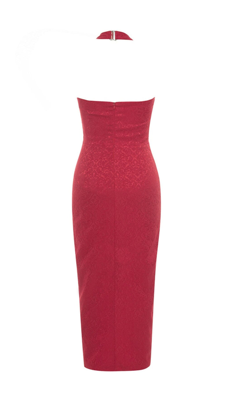 CORSET HIP WRAP MAXI DRESS IN RED DRESS styleofcb 