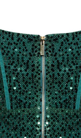 MELINA EMERALD GREEN LONG SLEEVE SEQUIN DRESS Dresses styleofcb 