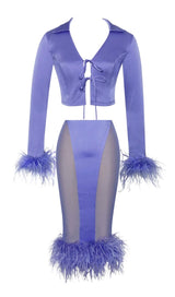 FEATHER TWO PIECE SET IN PURPLE styleofcb 