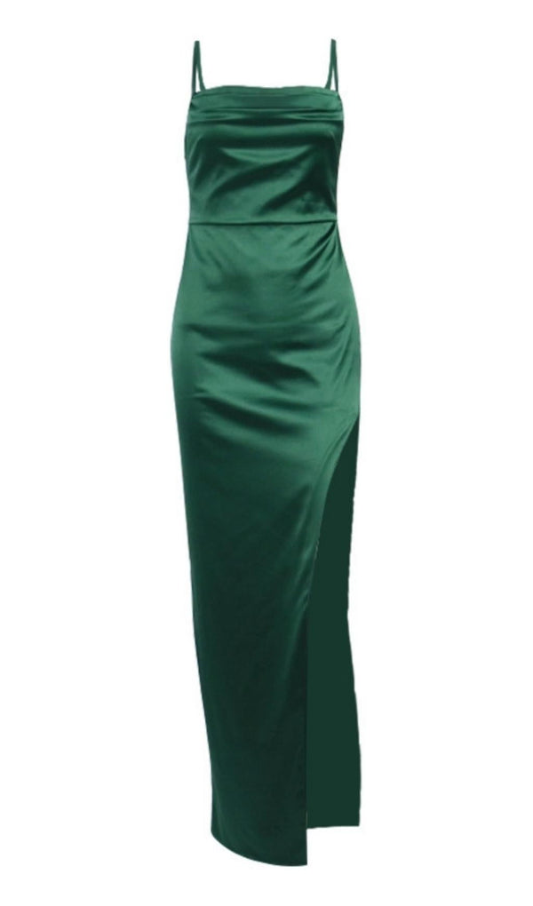 SATIN STRAP MAXI DRESS IN VERDE Dresses styleofcb 