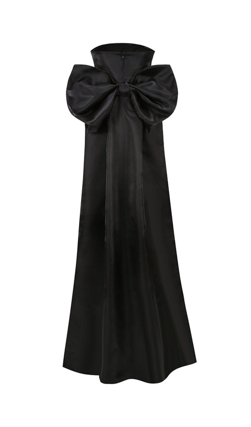 STRAPLESS BOWKNOT MINI DRESS IN BLACK Oh CICI 