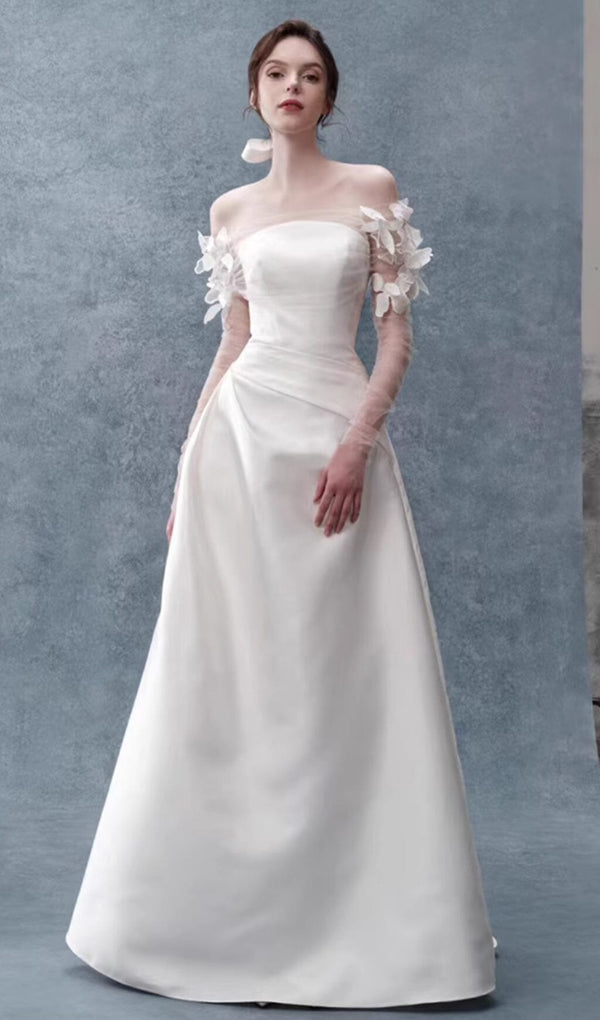 FLORAL 3D APPLIQUÉS SHEER BOLERO SLEEVES Dresses styleofcb 