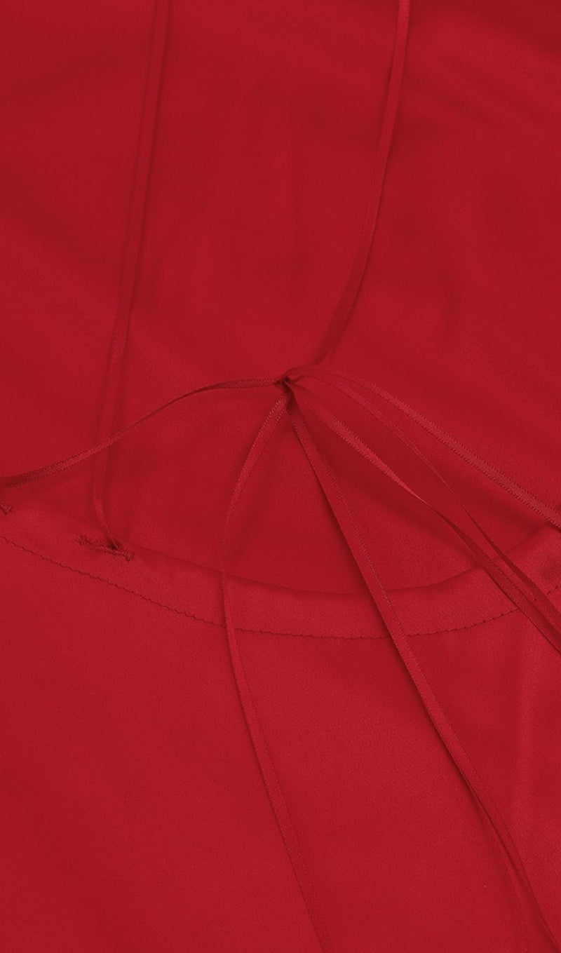 SLEEVELESS RUCHED MIDI DRESS IN RED Dresses styleofcb 