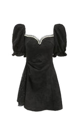 DIAMOND FLORAL BACKLESS MINI DRESS IN BLACK Dresses styleofcb 