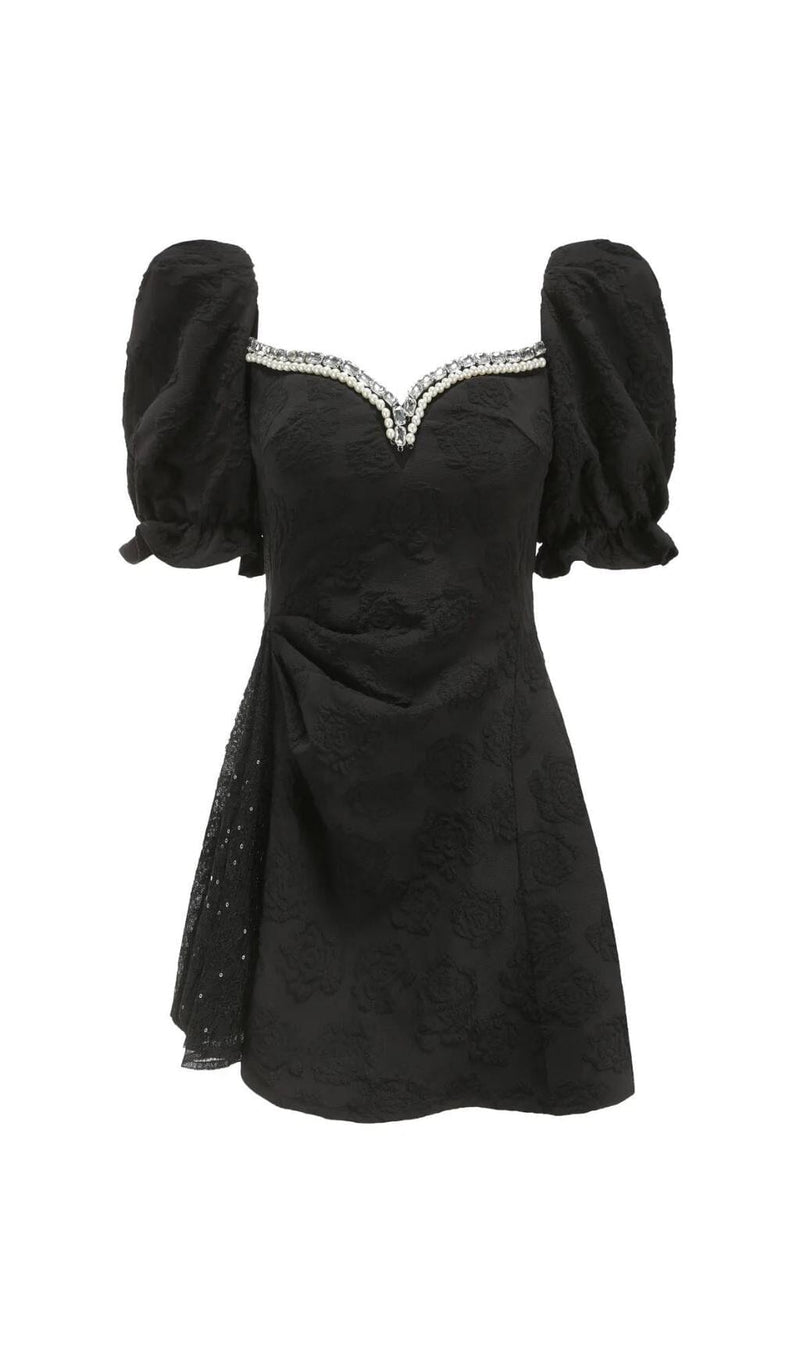 DIAMOND FLORAL BACKLESS MINI DRESS IN BLACK Dresses styleofcb 