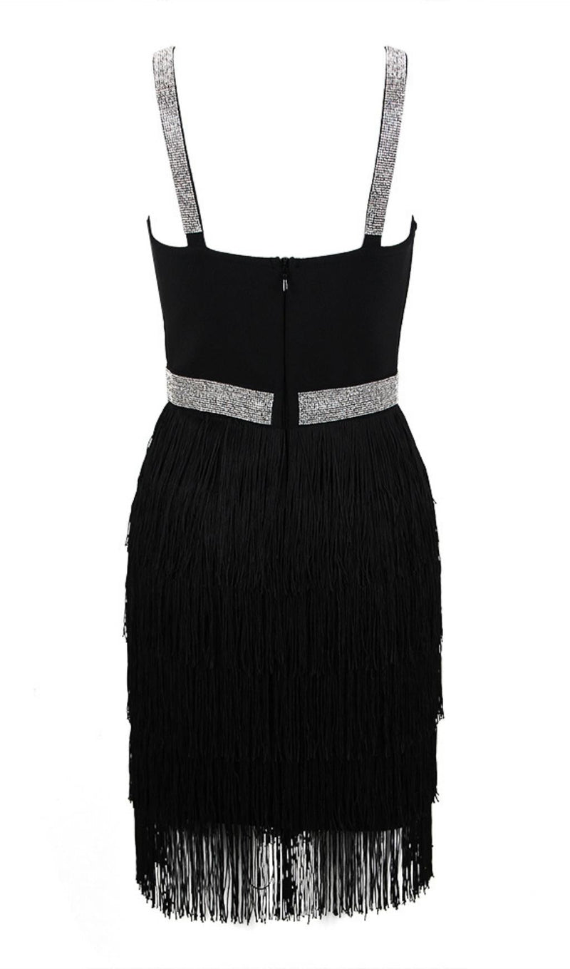 FRINGED BODYCON BACKLESS MINI DRESS Dresses styleofcb 