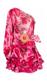 LONG SLEEVE ONE SHOULDER MINI DRESS Dresses styleofcb 