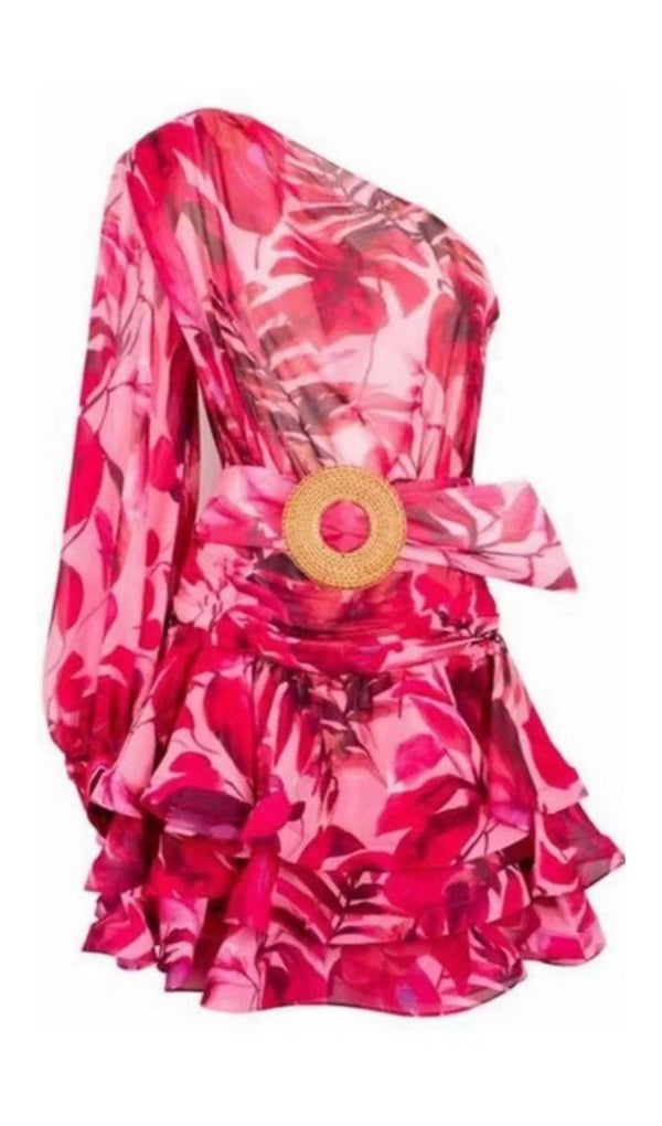 LONG SLEEVE ONE SHOULDER MINI DRESS Dresses styleofcb 