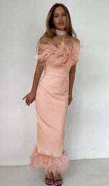 FEATHER BODYCON MIDI DRESS Dresses styleofcb 