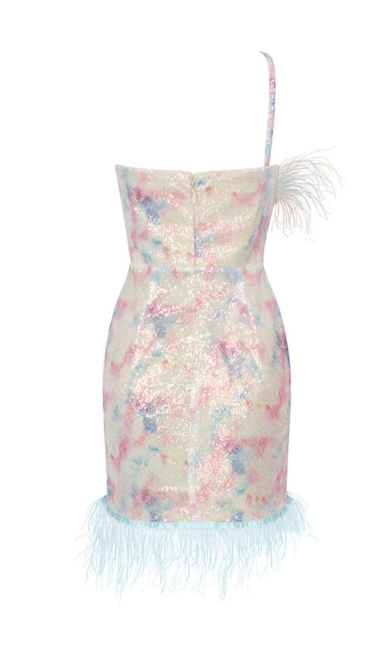 Feather Sequin Mini Dress styleofcb 