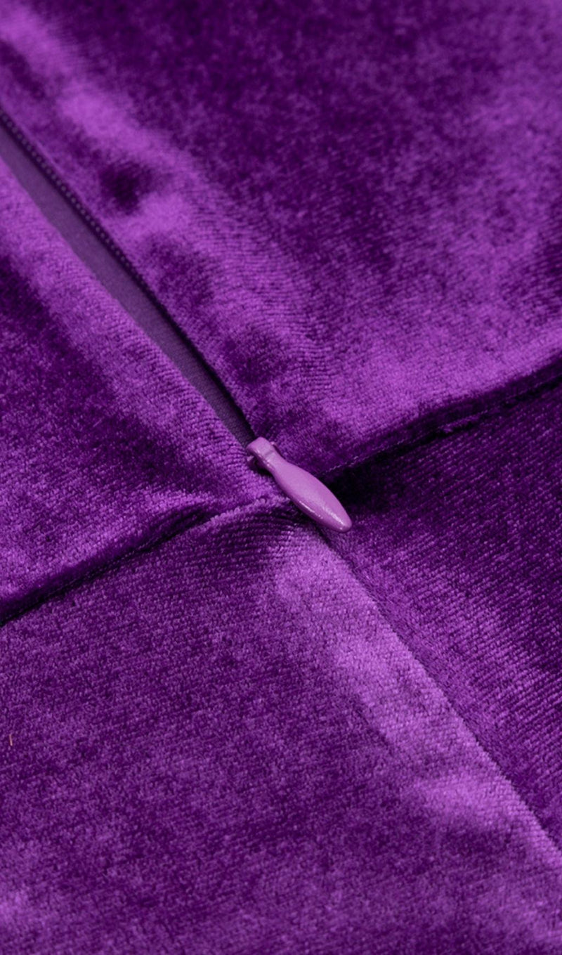 LONG SLEEVES RUCHED MINI DRESS IN PURPLE Dresses styleofcb 