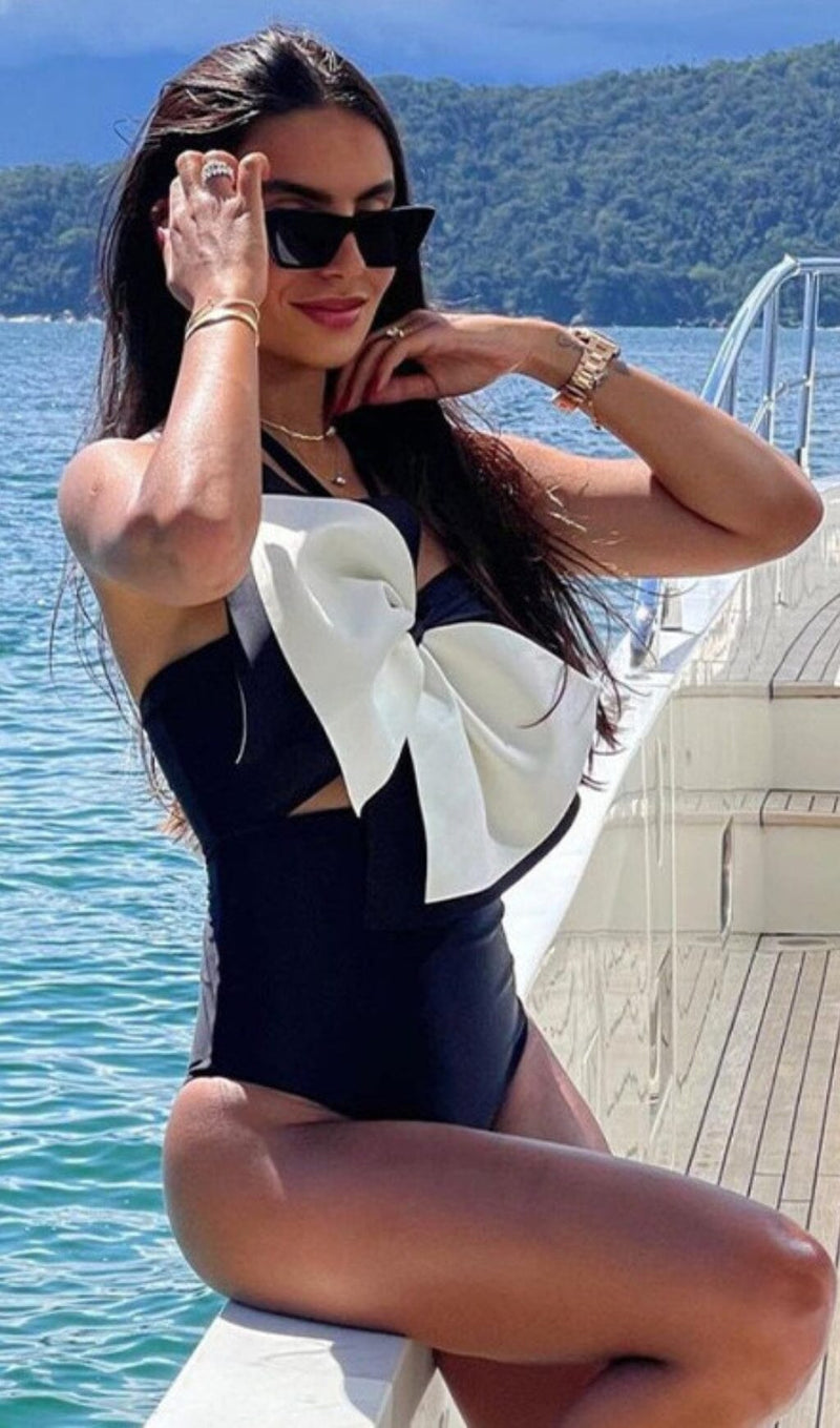 RUFFLE COLOR BLOCK ONE PIECE SWIMSUIT styleofcb 