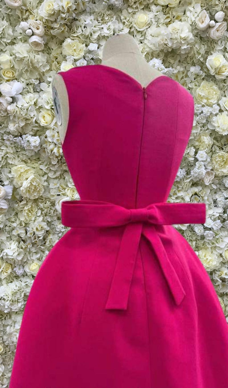 PINK BOWKNOT STRAPPY MIDI DRESS Oh CICI 