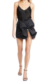 SATIN CRYSTAL BOW SKIRT IN BLUE Skirts styleofcb 