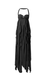 LACE IRREGULAR MIDI DRESS IN BLACK DRESS styleofcb 