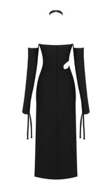 STRAPLESS STRAPPY SLIT DRESS IN BLACK DREESES styleofcb 