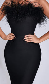 FEATHER BODYCON MAXI DRESS Dresses styleofcb 