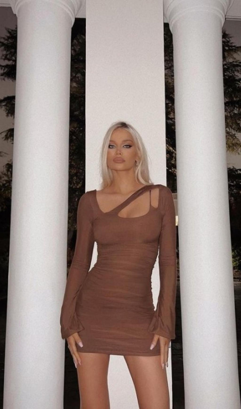 LONG SLEEVES MESH MINI DRESS Dresses styleofcb 