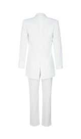 PEARL-DECORATED SUIT IN WHITE styleofcb 