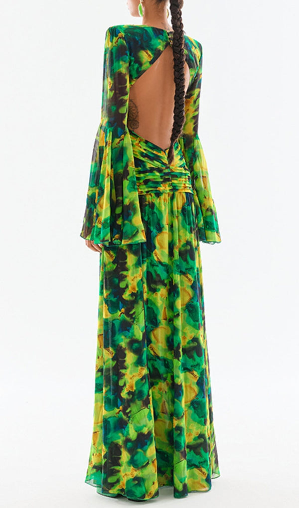 PRINTED CHIFFON MAXI DRESS styleofcb 