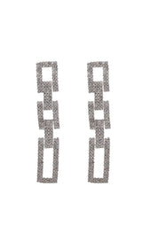 SILVER DIAMANTE CHAIN DROP EARRINGS JEWELLERY styleofcb 