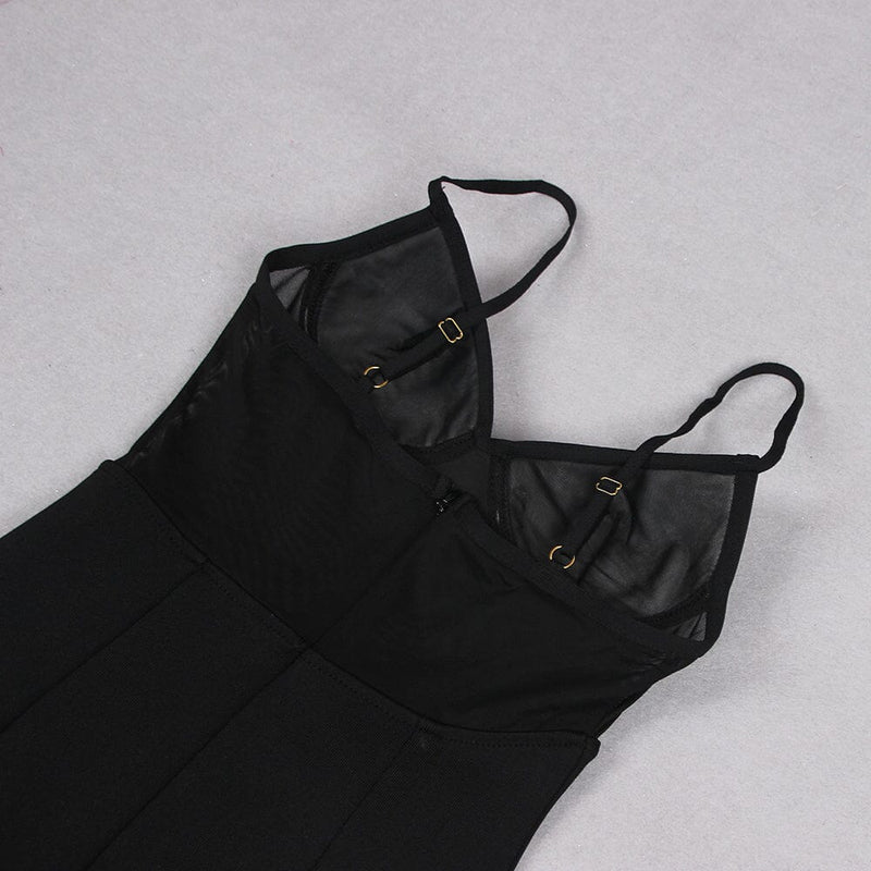 STARFISH EMBELLISHED MESH BODICE MAXI DRESS IN BLACK styleofcb 
