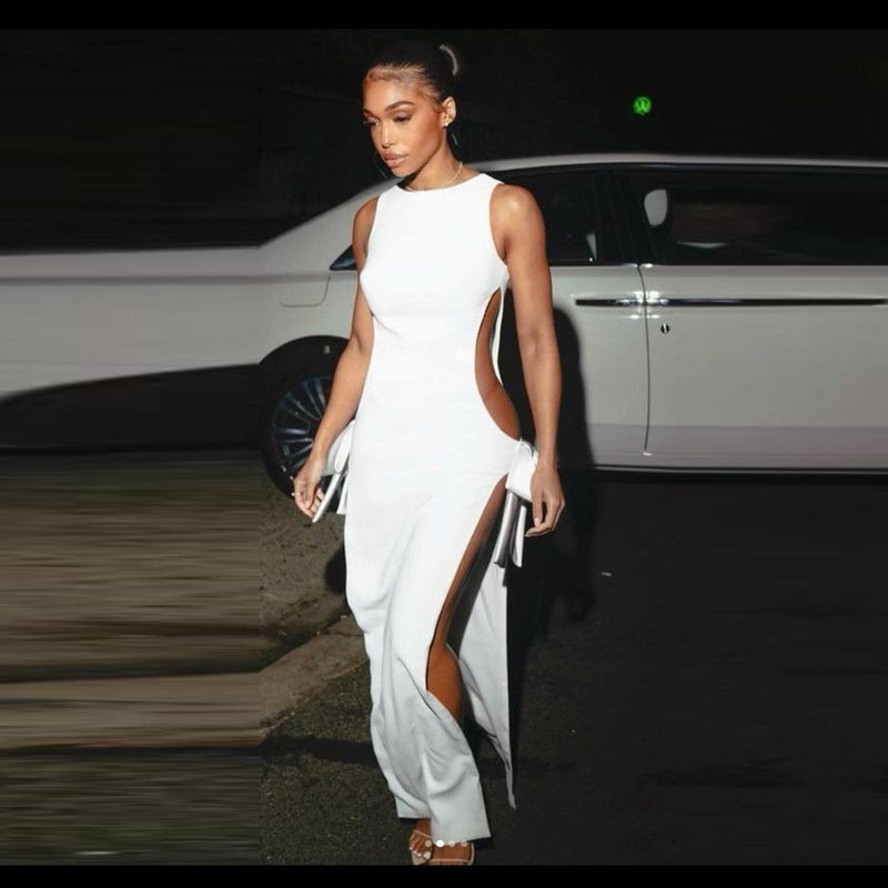 CUT OUT EXTREME SPLIT MAXI DRESS DRESS styleofcb 