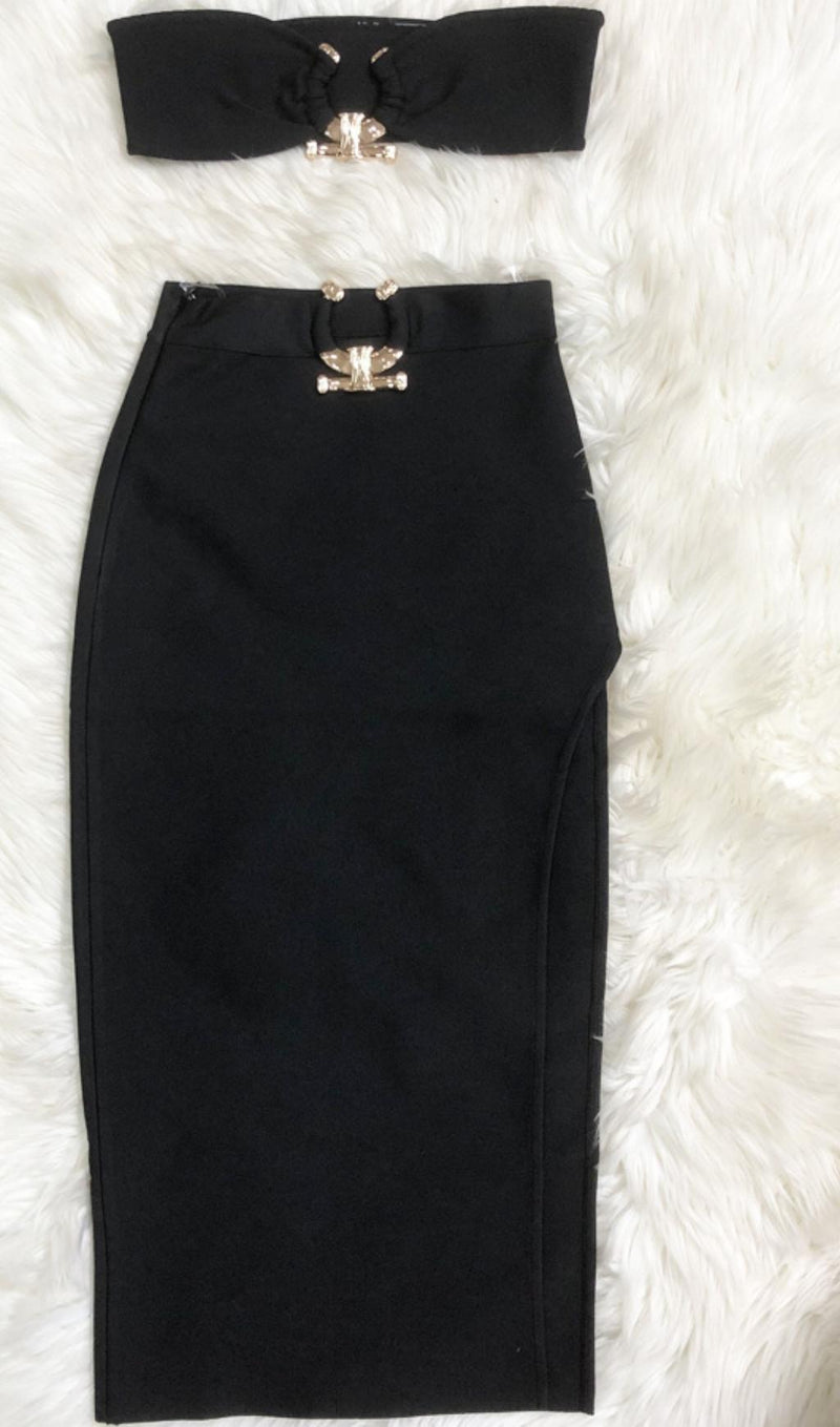 STRAPLESS TOP MAXI DRESS TWO PIECE SUIT Clothing styleofcb 