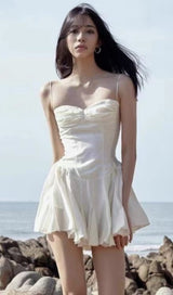 STRAPLESS SUSPENDER MINI DRESS IN WHITE DRESS styleofcb 