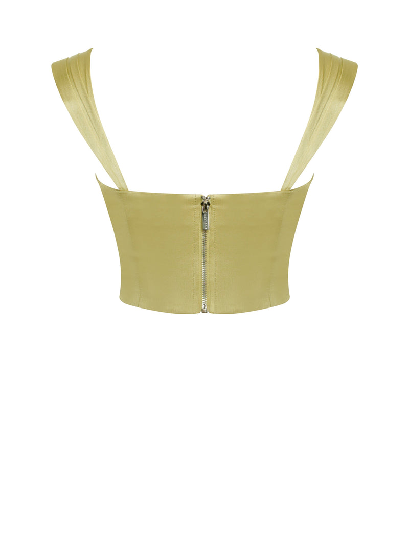 OLIVE LACE SATIN CORSET TOP styleofcb 